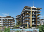 Luxury modern apartments in Kestel Alanya, with beautiful views of the Mediterranean Sea, the Taurus Mountains and the Historic Alanya castle (9)